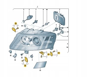 ZESTAW NAPRAWCZY REFLEKTORA AUDI A6 C6 4F0998122