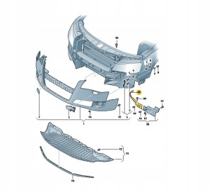 SPOJLER ZDERZAKA AUDI A8 4H0853887B Lewa ASO