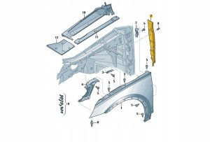 OSŁONA BŁOTNIKA AUDI Q5 LEWA 80A821111 ASO
