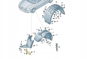 SPOJLER NADKOLA LEWY PRZÓD AUDI A3 8P 8P0853887B