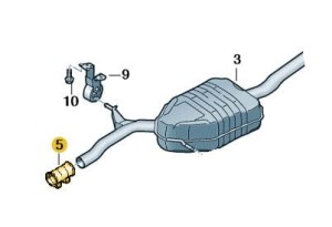 Oryginał OBEJMA TŁUMIKA OPASKA 65X95 VW AUDI